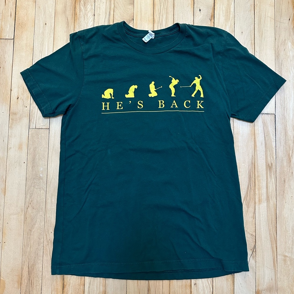 Barstool Sports - Tiger Woods Shirt. “He’s Back” Canvas Golf T Shirt Size L
